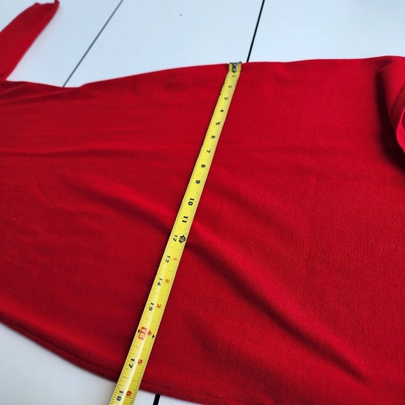 Calvin Klein Dress Womens Small Red Knit Sheath Knee Length Classic Cocktail S - Picture 11 of 14